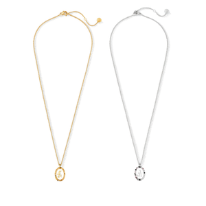 Collar con Colgante Angelina, Tono Oro y Plata, Dije Ovalado de Acero Inoxidable, Estilo Minimalista para Uso Diario, Regalo 45431 - Product Image 4