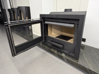 R1801A 16KW Intérieur Moderne Européen Intégré Chauffage À Bois Poêle À Bois Insert Cheminée À Bois pour Salon Villa