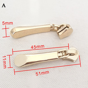 Brass Zipper Zipper <strong>Slider</strong> Good Quality Shallow <strong>Gold</strong> Shining Rack Plating Zinc Alloy <strong>Slider</strong> Two Ways - Product Image 4