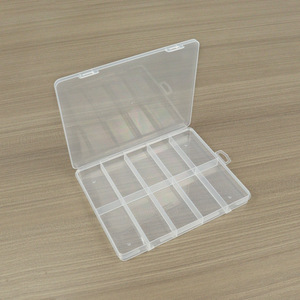 Transparent Storage Box 10 Grids 16.5x13.6x1.5cm For Jewelry Hardware Seeds Fishing Gear With Lid Desktop Organizer - Product Image 4