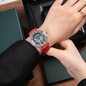 Montre de luxe de haute qualité en quartz, zircon incrusté à la main, miroir saphir, boîtier en acier fin, bracelet en silicone, Ronda, résistante à l'eau, caoutchouc - Product Image 3