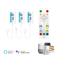 Contrôleur LED IoT RGB CCT double mode SP545E avec télécommande, commande vocale, synchronisation haut-parleur intelligent, capture musicale, 5 canaux, portée 30M, étanche