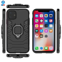 Coque en silicone avec anneau support antichoc, étui d'armure de téléphone portable, pour iPhone 11pro, prix d'usine