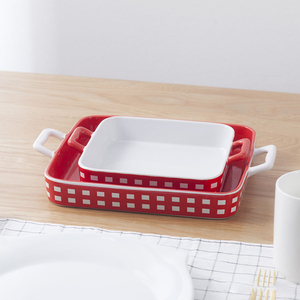 Plaques carrées en <span class=keywords><strong>céramique</strong></span> de glaçure, vente en gros, créatives et personnalisées, de style nordique, pour four à micro-ondes et au four - Product Image 6