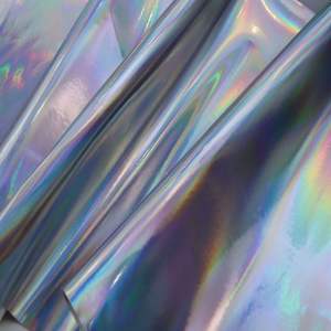 Радужная серебристая металлическая Лазерная Глянцевая искусственная кожа синтетическая кожа голографическая искусственная кожа для упаковки Декоративная Сумка - Product Image 5