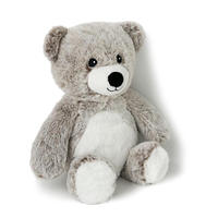 Oreiller en peluche Ours Grizzly chauffant au micro-ondes, personnalisé, avec sachet de chaleur aux graines de lin lavées – Cadeau idéal