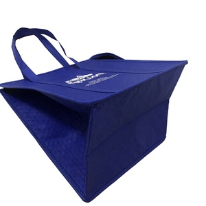 Sac à lunch isotherme bleu réutilisable robuste pour épicerie à isolation thermique sac à lunch non tissé pour aliments congelés et restaurant