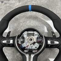 Volant rond en cuir de qualité supérieure personnalisé pour BMW F30 F10 F21 F22 F15 F16 F31 F20 F32 F33 F34 F36 E70 E90 E84 E46 E92 E71