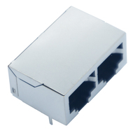 Interface réseau double port 1*2 8P8C Connecteur Ethernet RJ45 à entrée latérale