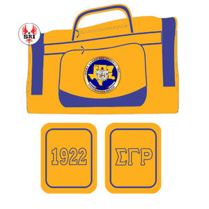 Sac de voyage en toile de polyester brodé pour femmes de la sororité Sigma Gamma Rho |   Sac de voyage personnalisé pour femmes, broderie de la sororité SGRho - Product Image 1
