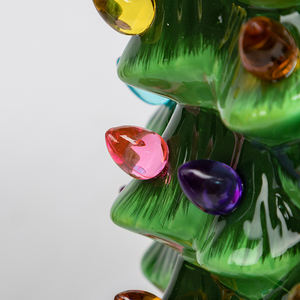 Green Ceramic <b>Christmas</b> Tree - Wholesale Decorative Tree With Plastic Light Bulb - Product Image 5