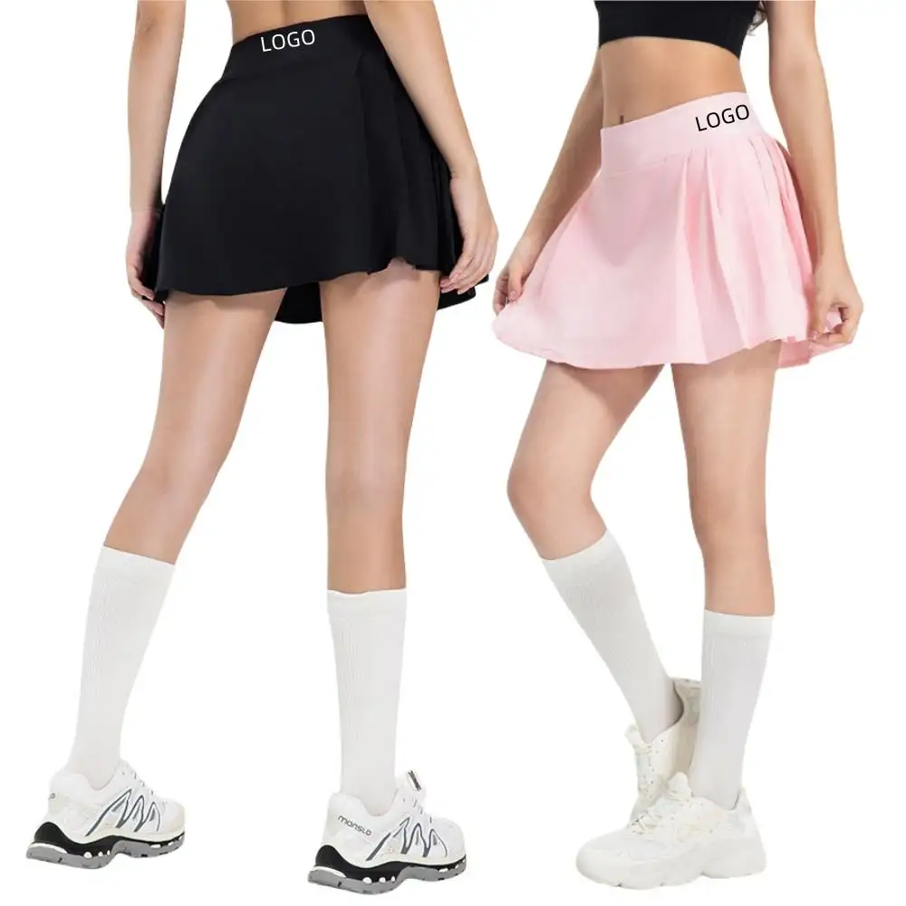 SILUO Nuevo diseño Lulu faldas de tenis tamaño personalizado XXXL faldas de golf para mujer Falda deportiva plisada con bolsillos