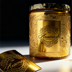 Custom Curved Surface Metal Label Embossed Brand Name logo Labels Metal logo Stickers for Perfume Packaging Label Candle Sticker - Product Image 2