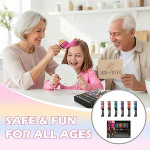 Tiza para el Cabello Lavable con Logotipo Personalizado de 6 Colores Panwenbo, Peine para Tiza para el Cabello, Tinte Temporal para el Cabello para Niñas - Product Image 6