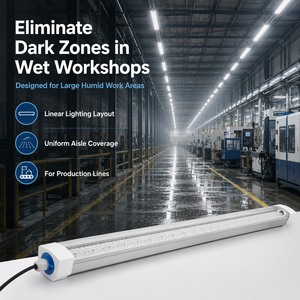 ไฟ LED กันน้ำ 40W แบบ Tri-Proof IP65 ป้องกันฝุ่นละออง รับประกัน 5 ปี เหมาะสำหรับโรงงานที่มีความชื้นสูง โรงงานแปรรูปอาหาร โกดังเก็บสินค้า ไฟส่องสว่างในลานจอดรถ - Product Image 3