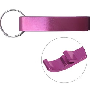 Ouvre-bouteille en métal coloré avec logo laser personnalisé Porte-clés Ouvre-bouteille de bière portable multifonctionnel en alliage d'aluminium à sublimation