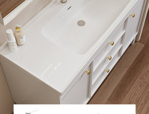ตู้ห้องน้ำแบบตั้งพื้นพร้อมอ่างล้างหน้าเซรามิกในตัว - Product Image 5