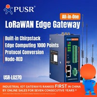 Passerelle industrielle LoRaWAN PUSR SX1302 avec NS Edge Computing intégré, 4G, WiFi6, Ethernet, RS485, RS232, Modbus, BACnet - USR-LG270