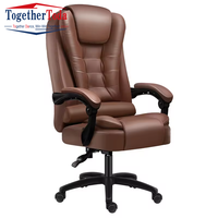 Chaise de bureau de direction moderne en acier inoxydable ergonomique à dossier haut avec massage, roulettes et accoudoirs, chaise de massage électrique