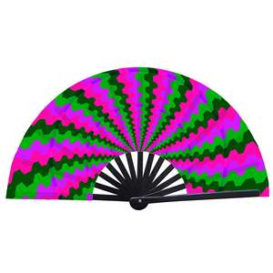 Abanicos de Mano Plegables de Bambú de 13 Pulgadas, Estilo 2025, Abanicos Personalizados para Fiestas Rave, Abanico Grande con Sonido Fuerte para Baile en Línea - Product Image 5