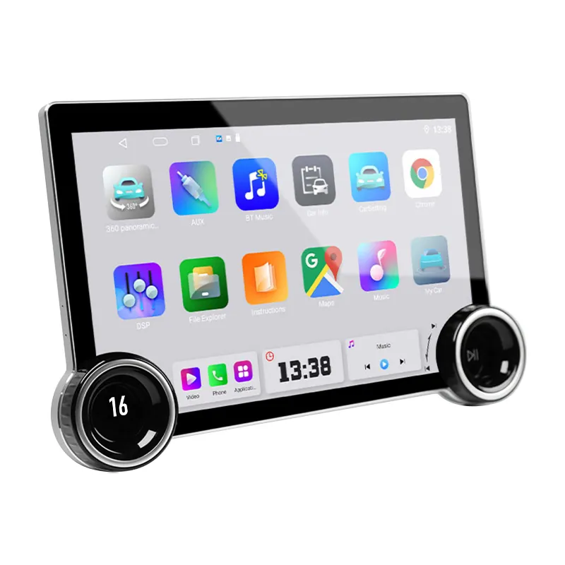 Dual knobs Android Car Android Auto 4GB ++ 64GB DSP Bộ xử lý âm thanh IPS 9 10 inch Android 13 Car Stereo Màn hình cảm ứng DVD Player