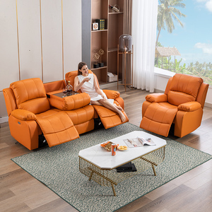 Hot Sale Wohnzimmer Bequemes Schnitts ofa Leder 3 1-Sitzer <span class=keywords><strong>Recliner</strong></span> Sofa Set mit Liege