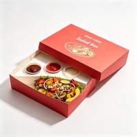 Boîte en papier personnalisée pour plats à emporter, avec insert pour sauce, idéale pour salades, biscuits, sushis, poulet frit, frites – Emballages alimentaires