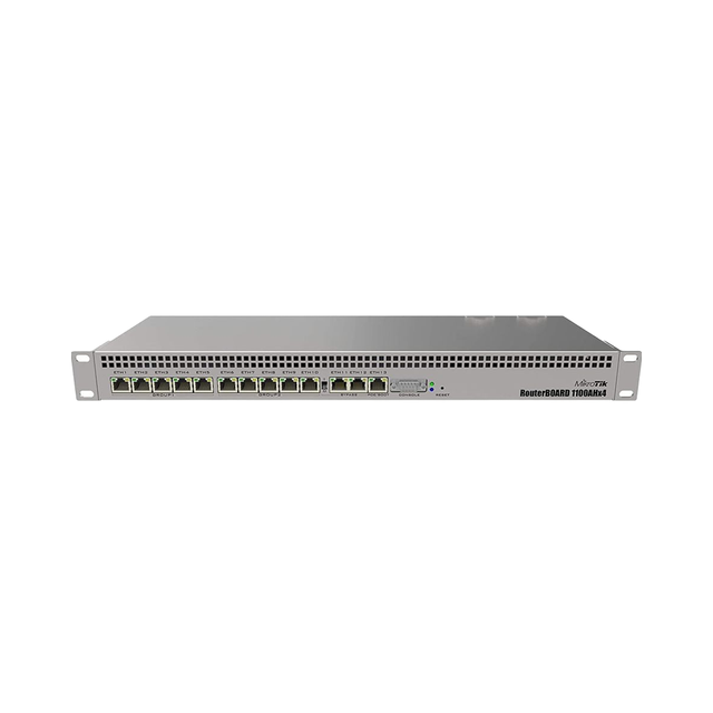 Mikrotik RouterBoard RB1100AHx4 13x Gigabit Ethernet Ports 2.4GHz DC Powered 10/100Mbps Enterprise Router for FTTH Use