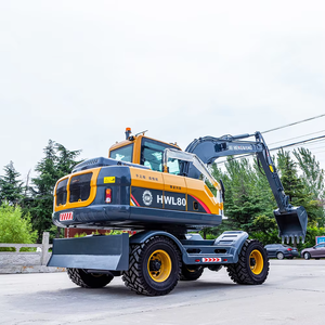 Livraison gratuite nouvelle machine d'excavatrice à attelage rapide pelle sur roue de 6 tonnes compacte importée mini excavatrice fatiguée avec marteau brise-roche - Product Image 5