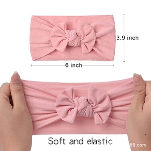 FanYue-Diadema <span class=keywords><strong>de</strong></span> lazo <span class=keywords><strong>de</strong></span> nailon para bebé, elástico turbante suave para niños, diademas para bebé, 2022 - Product Image 4