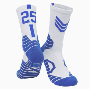 Chaussettes <span class=keywords><strong>de</strong></span> basketball professionnelles automne-hiver, épaisses, jacquard, lettres, évacuation <span class=keywords><strong>de</strong></span> l'humidité, semelle en tissu éponge, mi-mollet, antidérapantes, chaussettes <span class=keywords><strong>de</strong></span> sport - Product Image 6