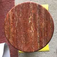Table basse en marbre naturel, travertin rouge, table d'appoint pour salon, mobilier haut de gamme