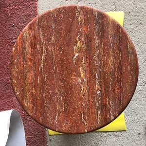 Table basse en marbre naturel, travertin rouge, table d'appoint pour salon, mobilier haut de gamme - Product Image 2