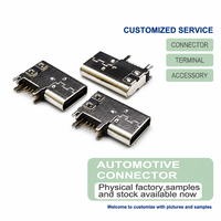 Connecteur de charge et de transmission de données USB-C femelle 14 broches à entrée latérale avec pieds de fixation pour chargeur