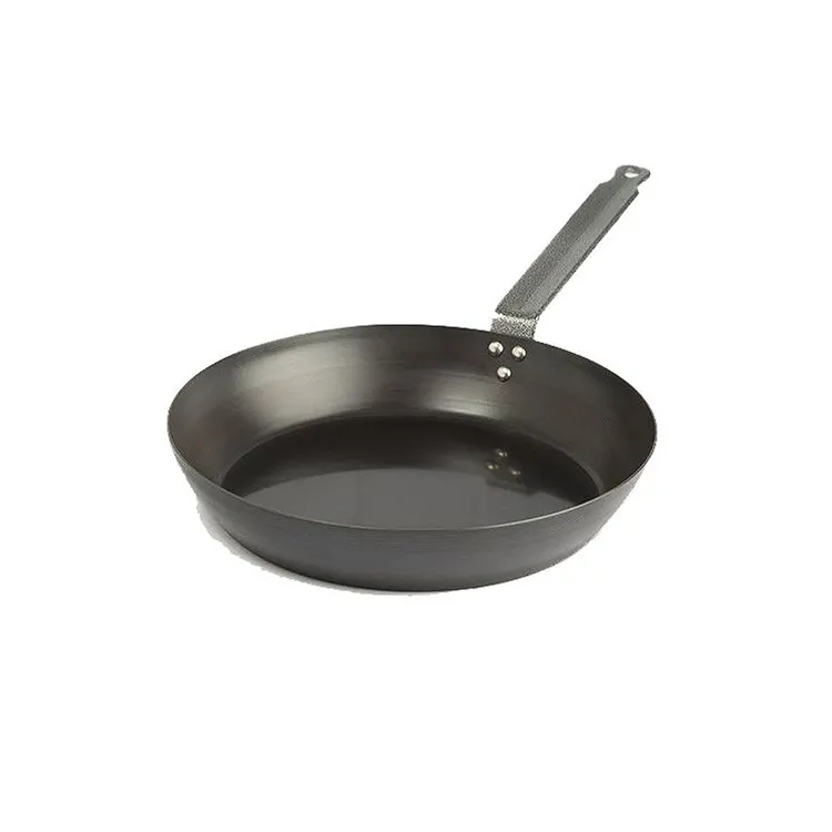 Hot Sale Cooking Hybrid Frying Pan 1.5mm Black Carbon Steel Fried Pans For Restaurant
