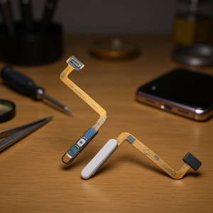 Cable flexible del botón de encendido con lector de huellas dactilares para Samsung Galaxy A23 4G 2022 A235F Blanco - Product Image 3