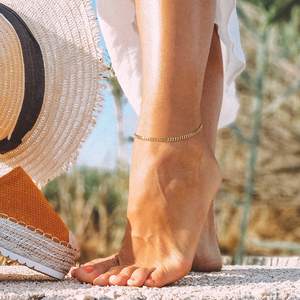 Bracelets <span class=keywords><strong>de</strong></span> <span class=keywords><strong>cheville</strong></span> en acier inoxydable avec chaîne plate <span class=keywords><strong>de</strong></span> type hip-hop, zircon, imperméables, plaqués or 18 carats, pour femmes, cadeau - Product Image 4