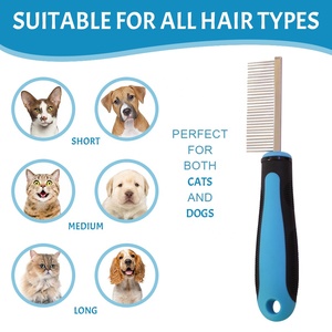 Sisir Penghilang Bulu Hewan Peliharaan Gagang Panjang dari Baja Anti Karat, Sikat Perawatan Hewan Peliharaan untuk Anjing dan Kucing - Product Image 4