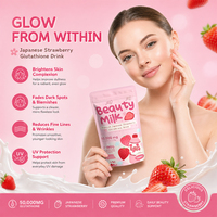 OEM 6 saveurs, poudre de complément beauté pour femmes, mélange de boisson lactée, reconstitue l'hydratation, collagène, glutathion, probiotiques, thé vert, 180g