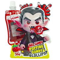 Permen Lolipop 3 in 1 Rasa Blueberry, Permen Stroberi Celup, dan Permen Gel Asam Rasa Halloween