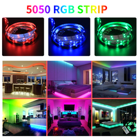 12 volts 4.8 W/mètre IP20 panneau blanc d'intérieur longueur personnalisable 5050 rvb LED bandes lumineuses