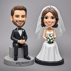 Stijlvolle Faux Hars Bruidspaar Beelden-Ideaal Voor Huwelijksdecoraties En Gunsten - Product Image 4