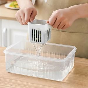 6 in 1 Plastic Storage Containers Food Storage and Container Refrigerator Food Keeping Free Scallion Storage Boxes for Kitchen - Product Image 5