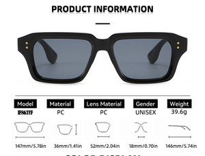 <span class=keywords><strong>Gafas</strong></span> <span class=keywords><strong>de</strong></span> <span class=keywords><strong>Sol</strong></span> Cuadradas <span class=keywords><strong>de</strong></span> Montura Completa, PC, UV400, ANSI Z80.3 Categoría 3, Estilo Casual, <span class=keywords><strong>de</strong></span> Lujo, para Conducir, Fiestas y Actividades al Aire Libre - Product Image 5