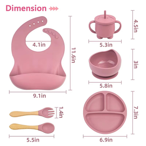 Productos de Alimentación para Niños a Precio Económico, Vajilla Infantil de Silicona de Grado Alimenticio, Juego de Alimentación para Bebés de Silicona, Libre de BPA - Product Image 6