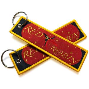 Yuewen Fashion Cheap Logo Fabric Woven Keychain Jet Tag <b>Custom</b> Cute Keychains Cartoon Keytag - Product Image 4
