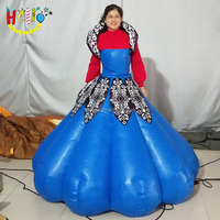 Jupe personnalisée en PVC, vêtements gonflables bleus, robe de princesse, pièces, Costumes gonflables