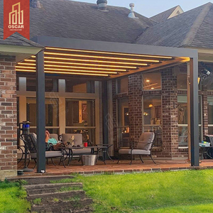 Pérgola eléctrica para exteriores, parasol retráctil de aluminio, pérgola motorizada, impermeable, Gazebo, pabellón de Metal para exteriores