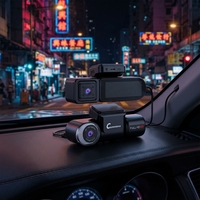 Cámara para Coche 4K de Triple Lente y 3 Canales con WiFi, Pantalla IPS de 3.2 Pulgadas, Monitor de Estacionamiento, Pantalla Táctil, DVR para Taxi