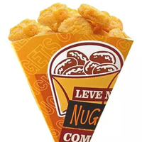 Nouvelle boîte de frites à emporter noire en forme de cône d'innovation avec le best-seller en gros
